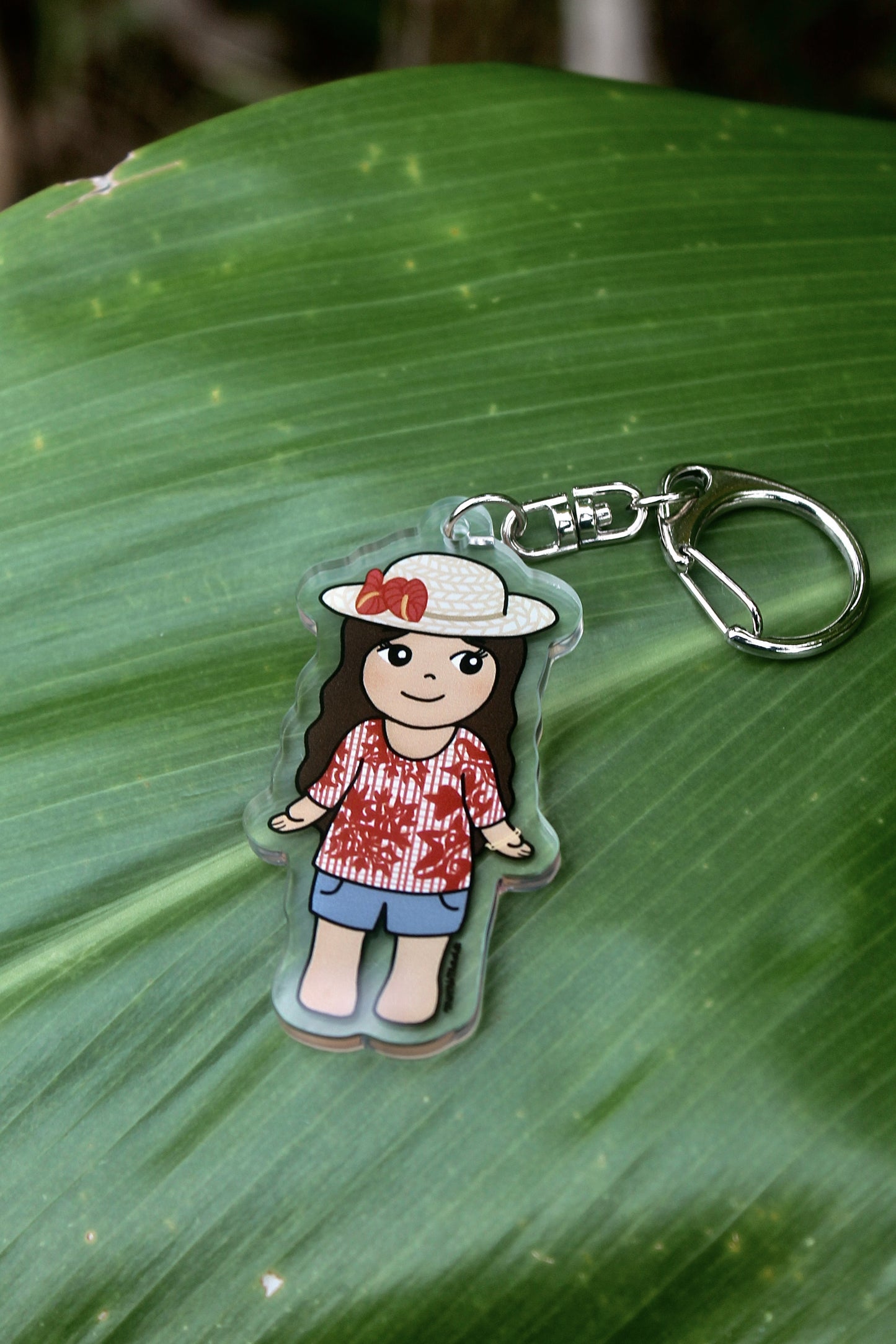 Red Anthurium Hunneh Keychain