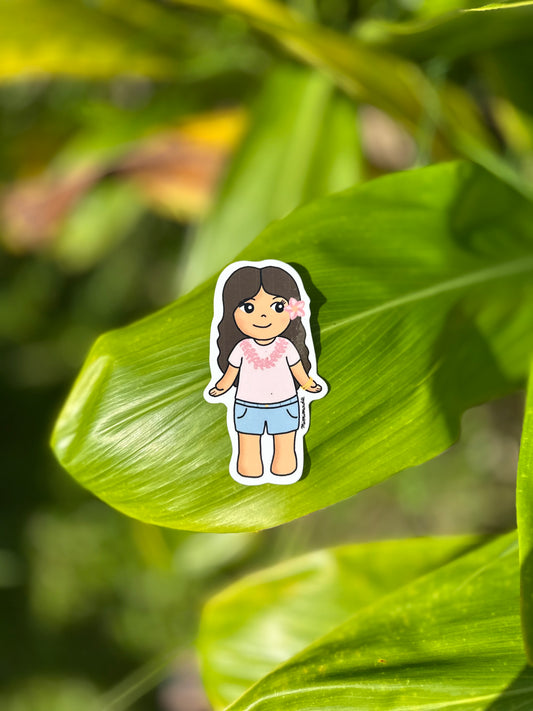 Pink Plumeria Large Sticker